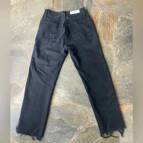 Re/done Black Denim Jeans| Raw Hem| Size 26 - Picture 4 of 10